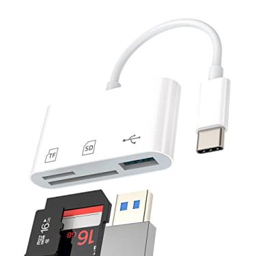 Imagem de Leitor de cartão micro SD USB C Hub TF (3 em 1) adaptador de estação de ancoragem tipo C 3.0 compatível com Samsung Galaxy para Apple para iPhone15 Pro Max Plus para iPadPro Air Macbook Pixel Memory