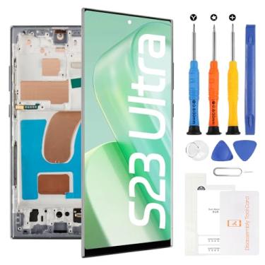 Imagem de Incell para Samsung Galaxy S23 Ultra Screen Substituição SM-S918U S918A S918W Tela LCD Touch Digitalizador Assembléia (verde, sem impressão digital)