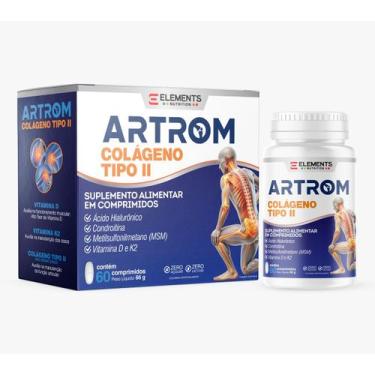 Imagem de Artrom Colágeno Tipo II 60 Tbs - Elements Nutrition, Sem Sabor