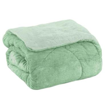 Imagem de Edredom king plush bicolor - verde 146324 / 136108 - First Class, King