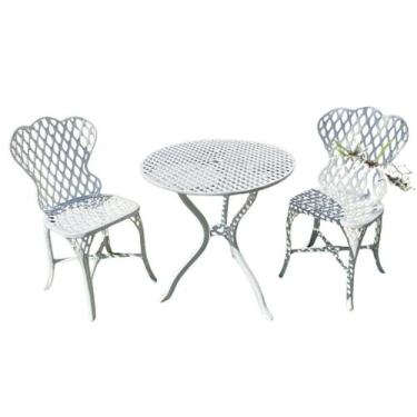 Imagem de Conjunto Viena Bambú Light com 2 Cadeiras Varanda e Mesinha Alumínio F