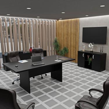 Imagem de Conjunto Escritório Mesa Reunião Armário Credenza Escritório Office Netmobil