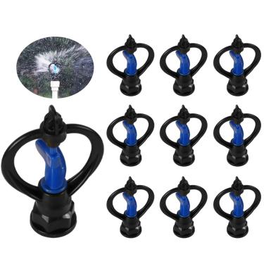 Imagem de Pacote com 10 irrigadores de borboletas automáticos com 6 impulsores de fios internos, bocal de borboleta, rotação automática de 360 graus, irrigação, jardim, água, borrifador, gotejadores