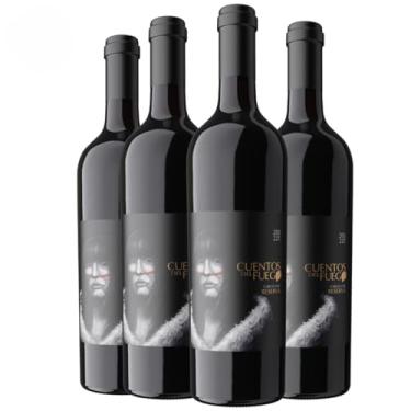 Imagem de Kit com 4 - Vinho Tinto Carmenere Reserva Cuentos Del Fuego 750ml