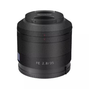 Imagem de Adesivo de câmera antiarranhões com tampa de lente para Sony FE 35 mm F2.8 Película protetora decalque 35 2,8 (preto fosco)
