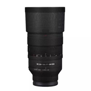 Imagem de Adesivo de lente de câmera para Sony FE 100 mm F2.8 STF GM Macro Coat Wraps Film Protector Vinyl Decal Skin 100 2.8 (Circuit Black)