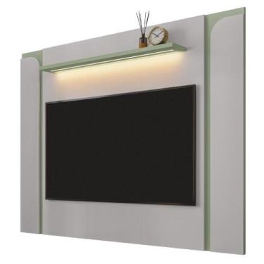 Imagem de Painel Suspenso Tv 75 Pol 180 cm Maresias BECHARA, Off White Pistache