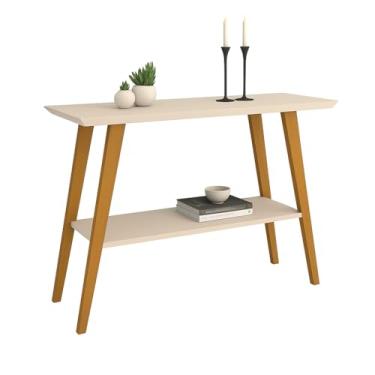 Imagem de Aparador De Sala Retro Com Pés De Madeira Buffet Cantinho Do Café Off White