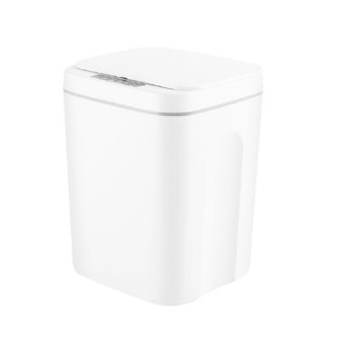 Imagem de Lixeira Inteligente 16 Litros Com Sensor Automatico Touch Recarregavel Cozinha Banheiro Branco
