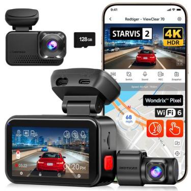 Imagem de Dash Cam REDTIGER ViewClear 70 4K+2.5K frontal e traseira