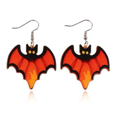 Imagem de YasiIm Brincos de Halloween feitos à mão em acrílico com espiral, fantasma, gótico, engraçado, animal, fantasma, gancho, para mulheres, Large, Metal Acrílico, Sem pedra preciosa