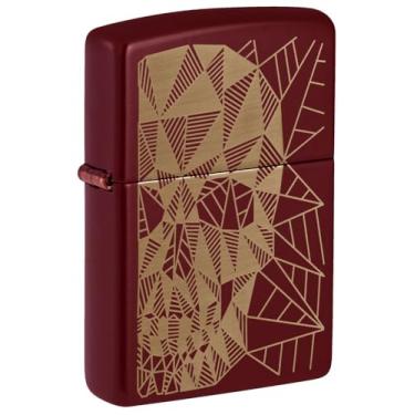 Imagem de Zippo Isqueiro de bolso Merlot com design geométrico de caveira