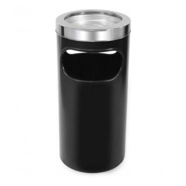 Imagem de Cinzeiro Lixeira Plástico Com Aro Em Aço Inox 22l