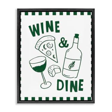 Imagem de Stupell Industries Wine & Dine quadriculado borda preta moldura flutuante arte de parede design por Heather Dutton, 78 x 63 cm