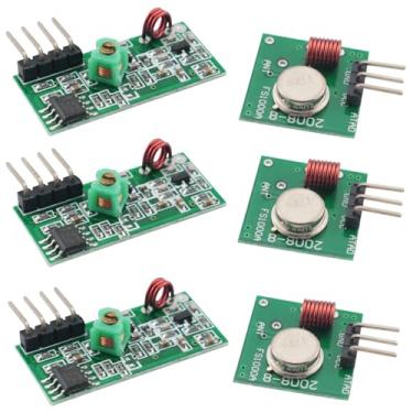 Imagem de SJZBIN 3 conjuntos de kit de módulo transmissor e receptor de 433 MHz adequado para controle remoto, alarme antirroubo, porta elétrica