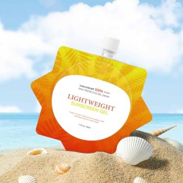 Imagem de Protetor solar ultraleve Airy-Fit FPS 50 PA++++ - Protetor solar para rosto e corpo em tamanho de viagem Proteção de amplo espectro, protetor solar hidratante sem óleo e não pegajoso, sem gesso branco