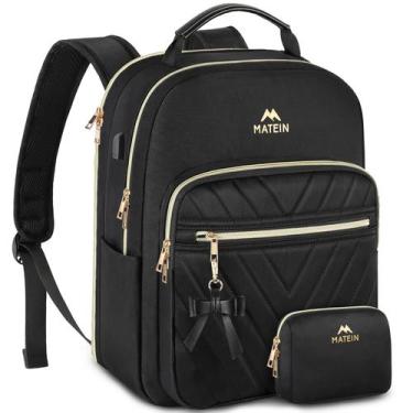Imagem de Mochila MATEIN para mulheres de 43 cm à prova d'água com porta USB