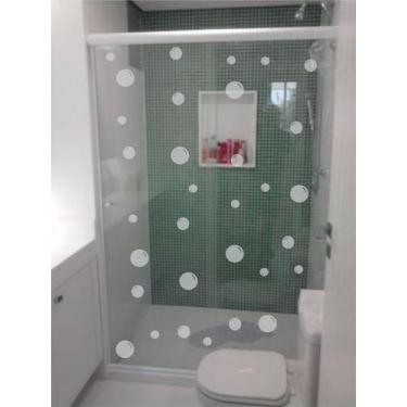 Imagem de Adesivo Para Box de Banheiro Bolhas Jateadas - Colakoala Adesivos