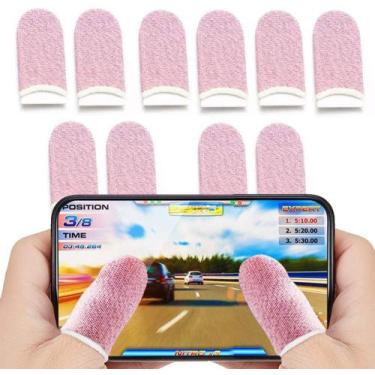 Imagem de 10 Pçs De Luvas Dedo Gamer Cor Rosa Pink Pugb Free Fire Cod Beehive Wa