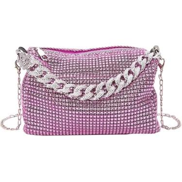 Imagem de Sacos De Strass Mulheres Glitter Evening Bag Strass Crossbody Bag Bolsa Axilas Bolsa Bolsa De Ombro Para Festa De Carnaval Para Reuniões Festas Cerimônias Viagens Diárias, Purple