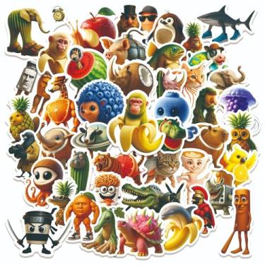 Imagem de 120 peças de adesivos italianos Brainrot Animais, Tralalero Tralalala adesivos de podridão cerebral para garrafas de água, pacote de adesivos Tung Tung Tung Sahur à prova d'água para laptop e