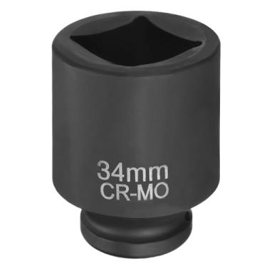 Imagem de HARFINGTON Soquete quadrado de 4 pontos, acionamento de 3/10.2 cm, soquete de impacto quadrado métrico CR-MO, luva de roda padrão, ferramenta pneumática para reparo de automóveis, manutenção mecânica
