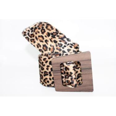 Imagem de Cinto de faixa feminino animal print sintético  ma024 - Barão do Couro