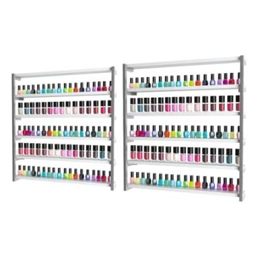 Imagem de Kit 2 Nichos Expositores de Esmaltes Para Manicure Modelo Industrial (Prata)