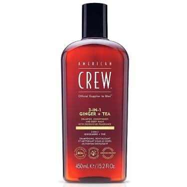 Imagem de AMERICAN CREW Gengibre e chá 3 em 1, xampu, condicionador e sabonete líquido para homens, cuidados tudo-em-um com fragrância revitalizante e refrescante, 450 ml