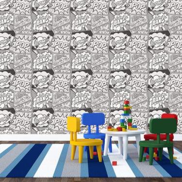 Imagem de Papel de Parede Adesivo - Quadrinhos - Gibi - Preto - 145ppi - Allodi