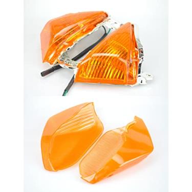 Imagem de TOPZONE Lâmpada indicadora frontal + traseira, pisca-pisca, compatível com Kawasaki Ninja ZX14R / Ninja ZX-10R / Concours14 / 1400GTR (cor laranja)