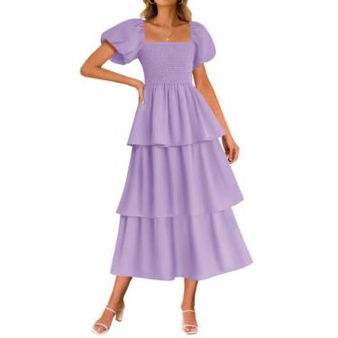 Imagem de Vestido feminino ZESICA 2025, boho midi, roxo, tamanho GG