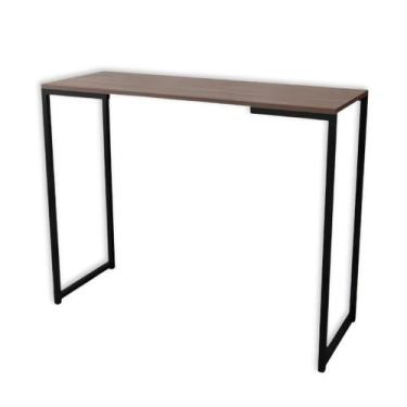 Imagem de Aparador Industrial Mesa Buffet Balcão MDF Pé Preto 90X45 Tomar Café H