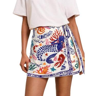 Imagem de Saia Sujama Summer Boho com estampa floral, mini roupa de praia