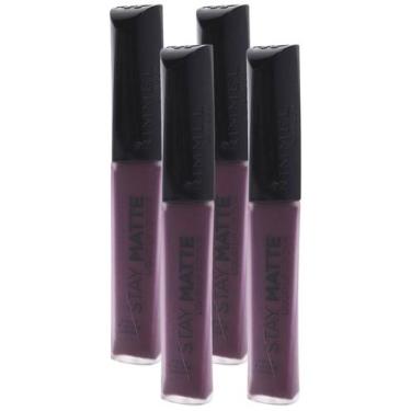 Imagem de Batom Rimmel Stay Matte Lip Liquid Midnight 6,2 ml (pacote com 4)