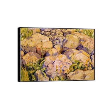 Imagem de Impressão em tela pintura famosa imagem de arte de parede - grande estudo de pedras - pôster moldura preta para sala de estar banheiro decoração de casa 50 x 70 cm 20 x 27 pol