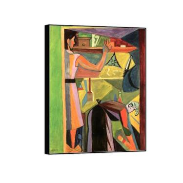 Imagem de Impressão em tela pintura famosa imagem de parede - Scullery-Black Frame Poster para sala de estar banheiro decoração de casa 20x25cm8x10in