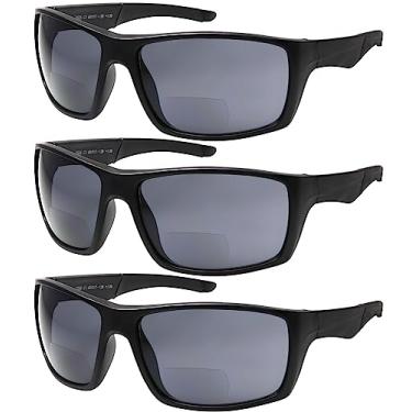 Imagem de Yogo Vision Óculos de sol de leitura bifocais para homens e mulheres, óculos de leitura esportivos, Preto, 60-17-125