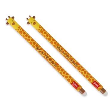 Imagem de LEGAMI Caneta de gel apagável girafa, tinta termossensível, ponta de 0,7 mm de diâmetro, 15 cm de comprimento, tinta preta (pacote com 2)