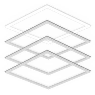 Imagem de FENGSENGSHUIQI Painel de luz de painel plano 2 x 2 pés pacote com 4 painéis de moldura de LED, luz brilhante de borda 45 W 3600 lm adequado para escritórios, lojas, banheiros etc. com tetos integrados