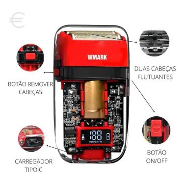 Imagem de Máquina De Fazer A Barba Shaver Elétrico Profissional Wmark