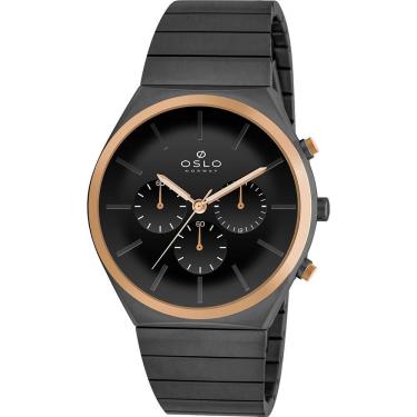 Imagem de Relógio Oslo Masculino Ref: Omtsscvd0021 P1gx Slim Cronógrafo Bicolor