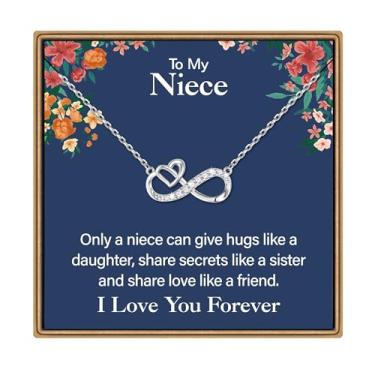 Imagem de IEFLIFE Colar de presente para mulheres – Corrente de prata esterlina 925 banhada a ouro branco 14K com coração infinito para mãe, filha, presente de aniversário para avó, neta, amigas, joias
