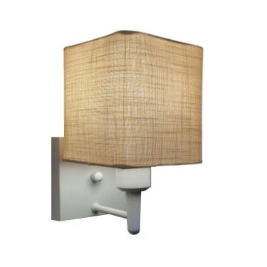 Imagem de Arandela Quadrada Md-2006 Branco Cúpula Em Tecido Palha - Bivolt