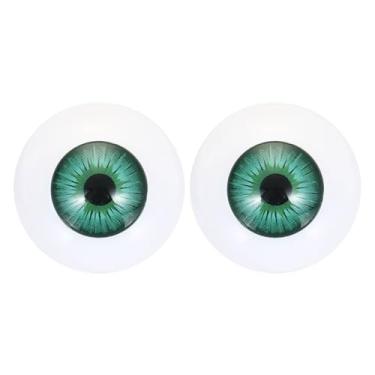 Imagem de PATIKIL Olhos de boneca de 24 mm, 1 par de olhos de acrílico realistas de plástico para bonecas, máscaras, adereços de Halloween, artesanato, verde