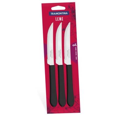Imagem de Conjunto Facas Churrasco 3 Peças Preto Leme Tramontina