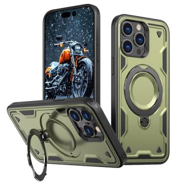 Imagem de SORAKA Capa para iPhone 14 Pro com suporte,compatível com MagSafe,Capa iPhone 14 Pro com chapa de ferro Capa resistente que absorve choques Proteção contra quedas de nível militar