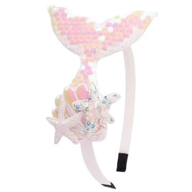 Imagem de Tiara Arquinho Infantil Menina Calda Sereia Princesa F (Rosa Branco Claro)