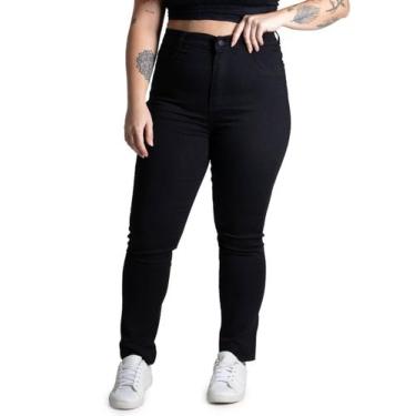 Imagem de Calça Sarja Sawary Plus Size Cigarrete - 275124 Preto, Preto, 46