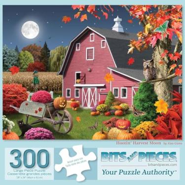 Imagem de Bits and Pieces - Quebra-cabeça de 300 peças para adultos - 45,7 cm x 61 cm - Hootin' Harvest Moon - 300 peças grandes quebra-cabeça outono Halloween por Alan Giana